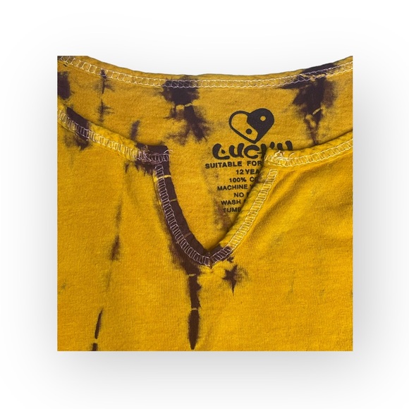 Y2K: new Lucky Brand 𒀭Batik Tie Dye T Shirt Dress 𒀭Jewel Tones 𒀭 12 XXS XS S - Picture 4 of 16